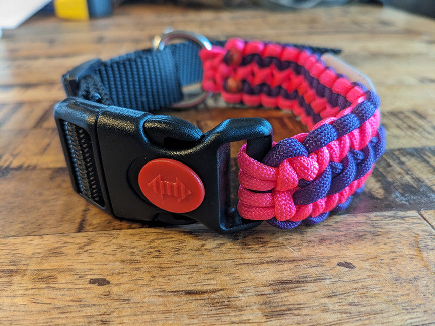 Reverse Solomon Paracord Adjustable Dog Collar